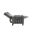 Poltrona Reclinabile con Push-Back, Poltrona Reclinabile Wingback con Bottoni, Poltrona Singola Manuale in Tessuto per Home Theater