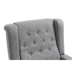 Poltrona Reclinabile con Push-Back, Poltrona Reclinabile Wingback con Bottoni, Poltrona Singola Manuale in Tessuto per Home Theater