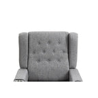 Poltrona Reclinabile con Push-Back, Poltrona Reclinabile Wingback con Bottoni, Poltrona Singola Manuale in Tessuto per Home Theater