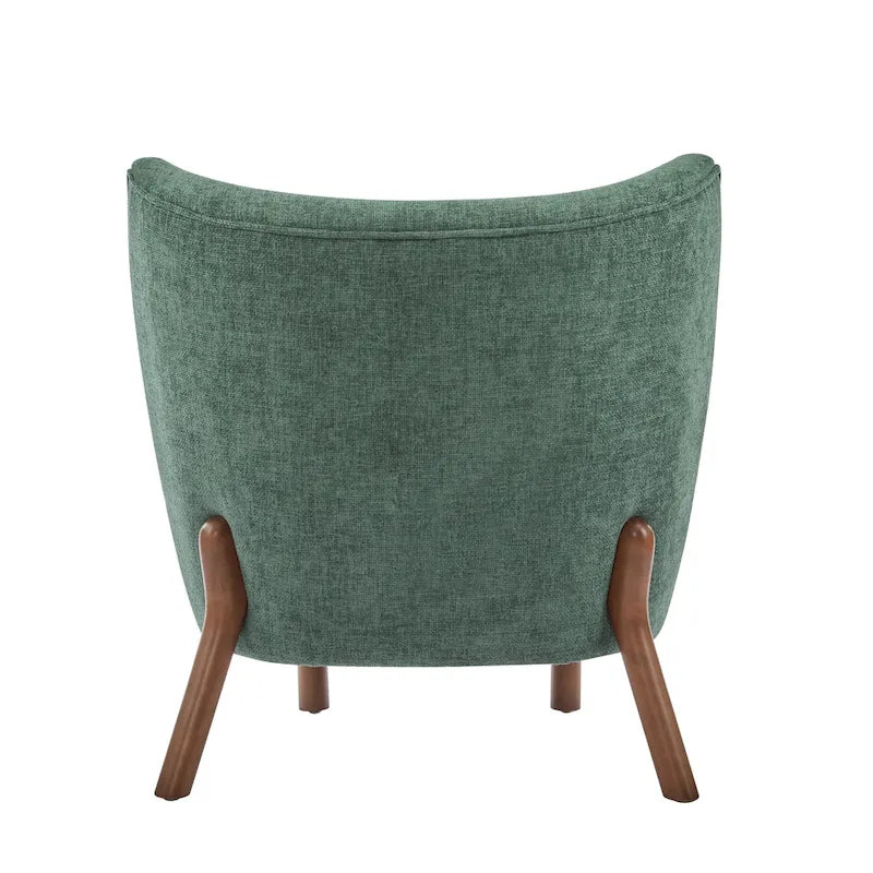 Poltroncina accentuata moderna senza braccioli Camille con seduta imbottita e struttura in legno massiccio
