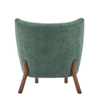 Poltroncina accentuata moderna senza braccioli Camille con seduta imbottita e struttura in legno massiccio