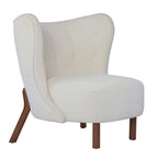 Poltroncina accentuata moderna senza braccioli Camille con seduta imbottita e struttura in legno massiccio