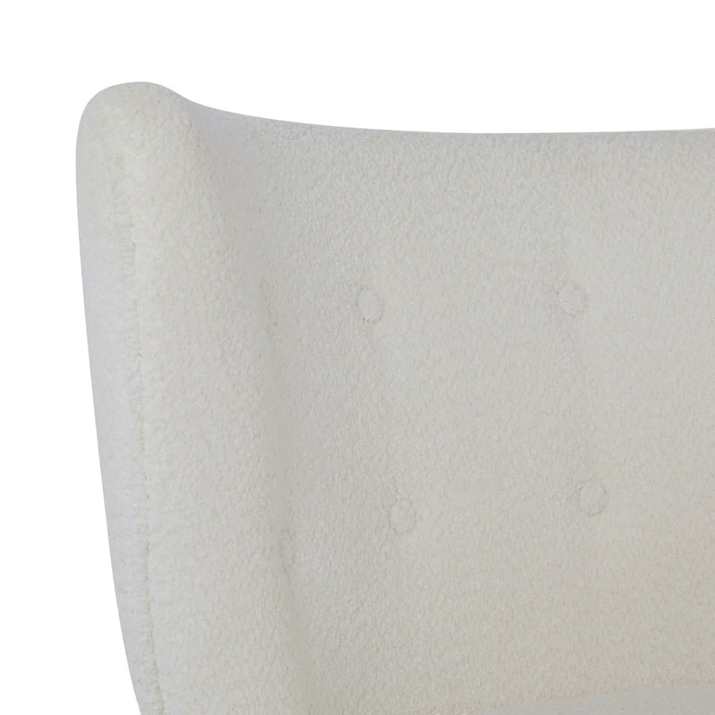Poltroncina accentuata moderna senza braccioli Camille con seduta imbottita e struttura in legno massiccio