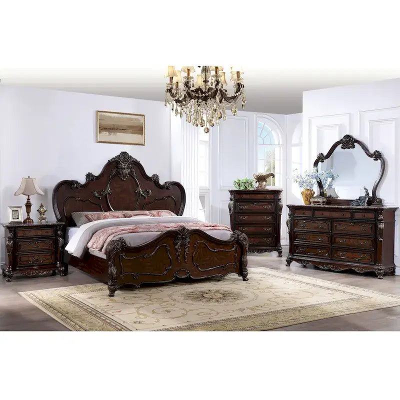 Set camera da letto 6 pezzi in legno massello tradizionale Furniture of America Eugene
