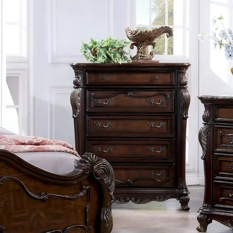 Set camera da letto 6 pezzi in legno massello tradizionale Furniture of America Eugene