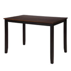 Set da pranzo in legno nero da 5 pezzi con tavolo rettangolare e 4 sedie