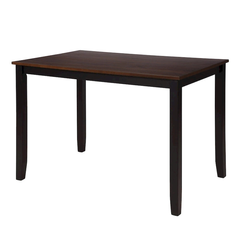 Set da pranzo in legno nero da 5 pezzi con tavolo rettangolare e 4 sedie