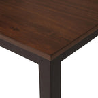 Set da pranzo in legno nero da 5 pezzi con tavolo rettangolare e 4 sedie