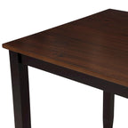 Set da pranzo in legno nero da 5 pezzi con tavolo rettangolare e 4 sedie