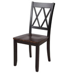 Set da pranzo in legno nero da 5 pezzi con tavolo rettangolare e 4 sedie