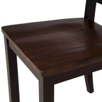 Set da pranzo in legno nero da 5 pezzi con tavolo rettangolare e 4 sedie