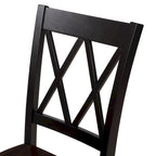 Set da pranzo in legno nero da 5 pezzi con tavolo rettangolare e 4 sedie