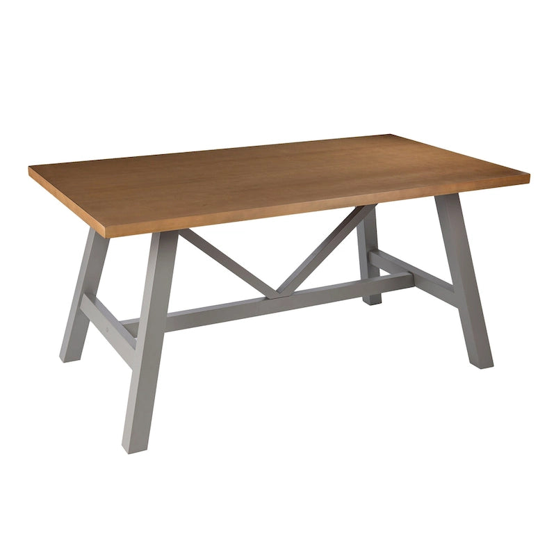 Tavolo da pranzo in legno naturale/grigio stile Modern Farmhouse