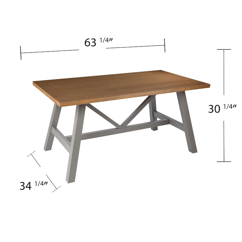 Tavolo da pranzo in legno naturale/grigio stile Modern Farmhouse