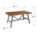 Tavolo da pranzo in legno naturale/grigio stile Modern Farmhouse