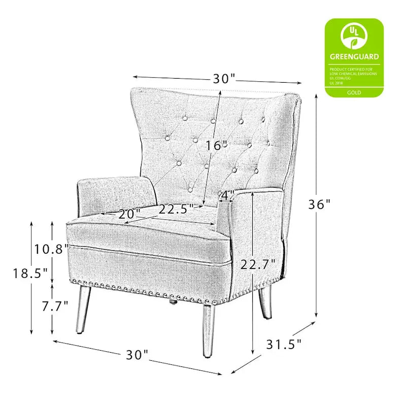 Poltrona Alpheus Accent con Borchie