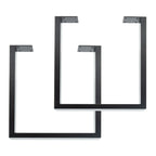 Piedini per Tavolino da Salotto Moderno Quadrato in Acciaio Nero Opaco Set da 2