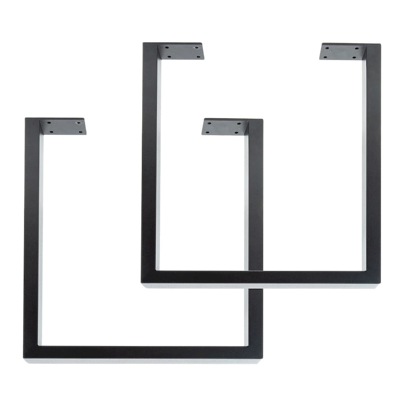 Piedini per Tavolino da Salotto Moderno Quadrato in Acciaio Nero Opaco Set da 2