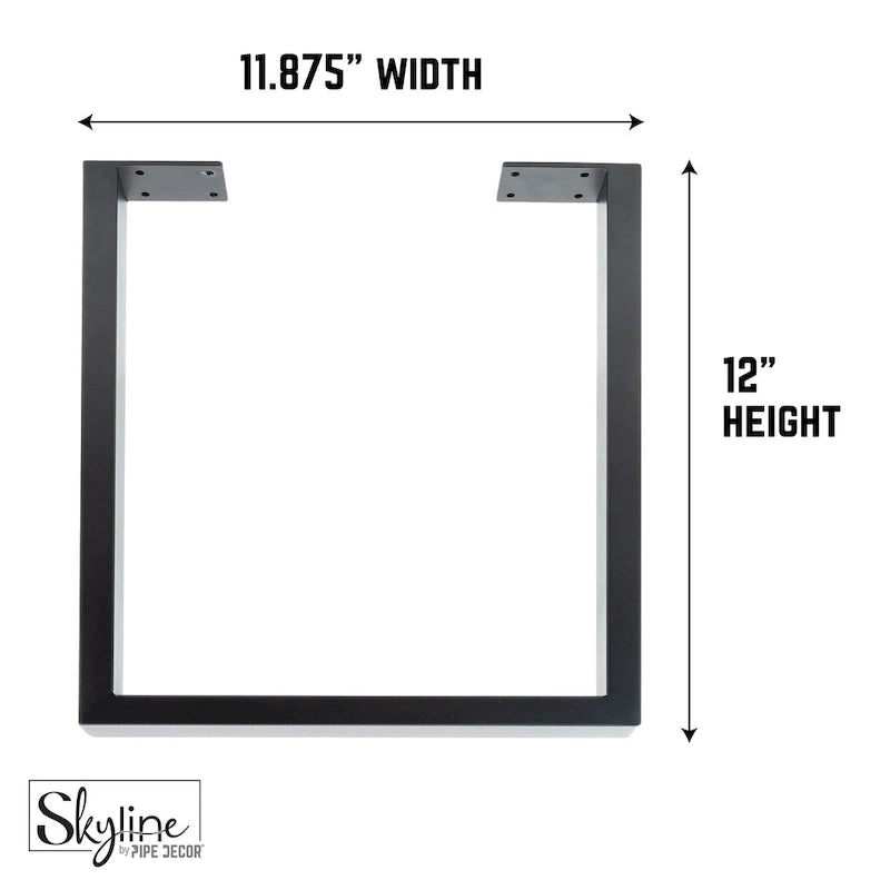 Piedini per Tavolino da Salotto Moderno Quadrato in Acciaio Nero Opaco Set da 2