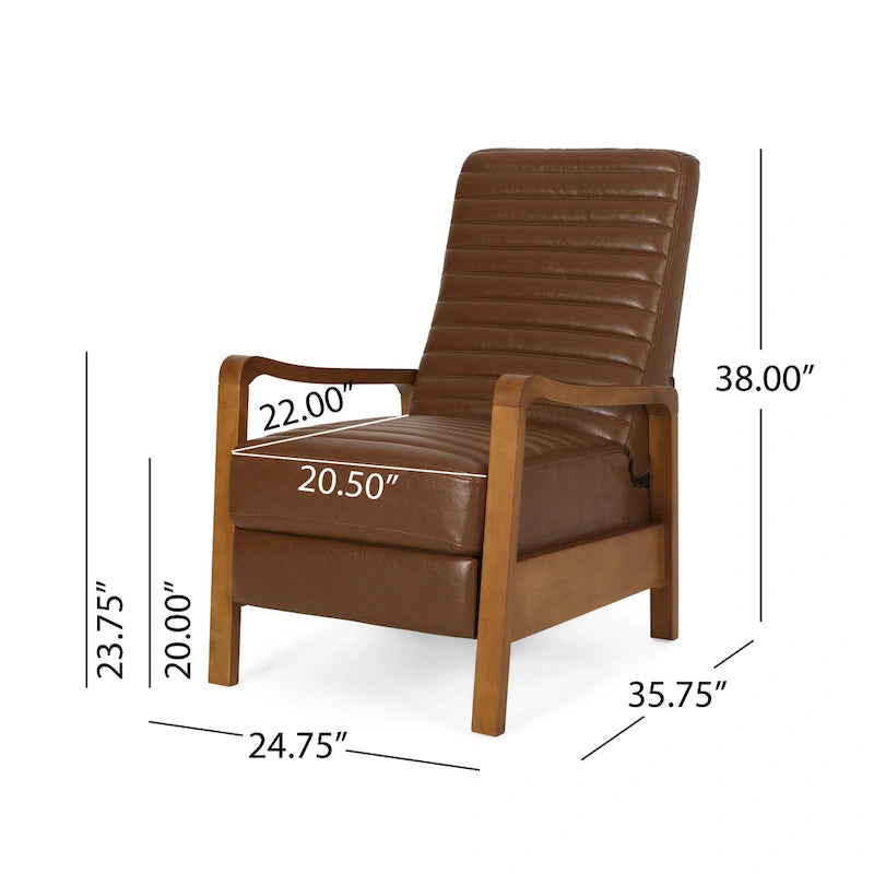Poltrona reclinabile Munro Channel Stitch Pushback di Christopher Knight Home