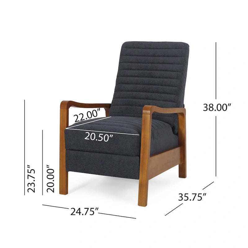 Poltrona reclinabile Munro Channel Stitch Pushback di Christopher Knight Home
