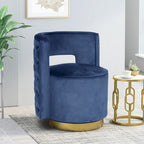 Poltrona club girevole Cardan Modern Glam in velluto con schienale aperto - 26.25 L x 24.25 P x 28.50 A