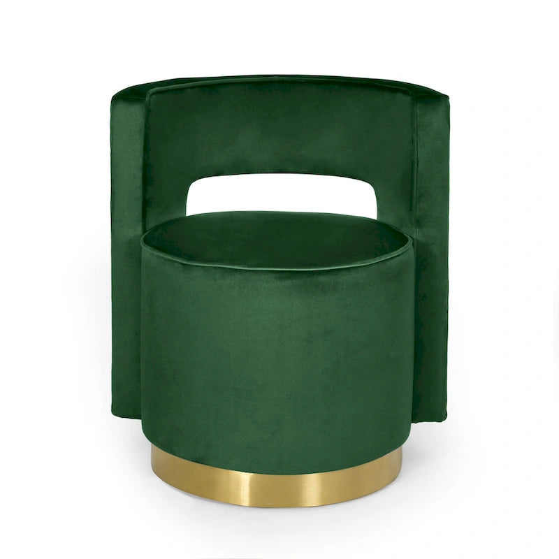 Poltrona club girevole Cardan Modern Glam in velluto con schienale aperto - 26.25 L x 24.25 P x 28.50 A