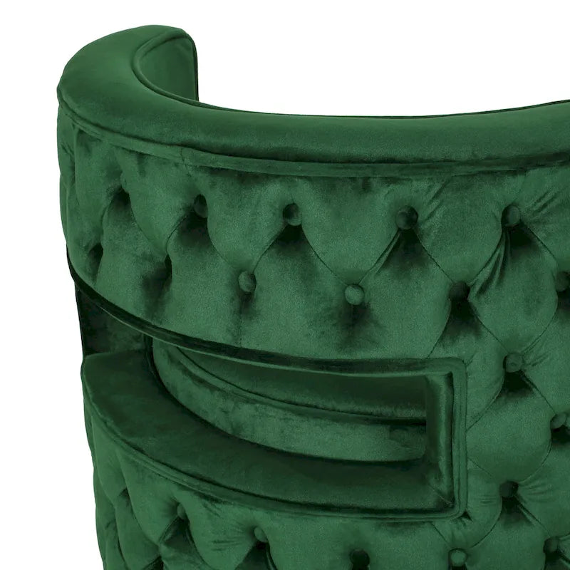 Poltrona club girevole Cardan Modern Glam in velluto con schienale aperto - 26.25 L x 24.25 P x 28.50 A