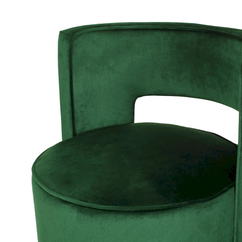 Poltrona club girevole Cardan Modern Glam in velluto con schienale aperto - 26.25 L x 24.25 P x 28.50 A