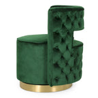 Poltrona club girevole Cardan Modern Glam in velluto con schienale aperto - 26.25 L x 24.25 P x 28.50 A