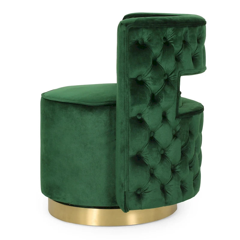 Poltrona club girevole Cardan Modern Glam in velluto con schienale aperto - 26.25 L x 24.25 P x 28.50 A