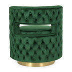 Poltrona club girevole Cardan Modern Glam in velluto con schienale aperto - 26.25 L x 24.25 P x 28.50 A