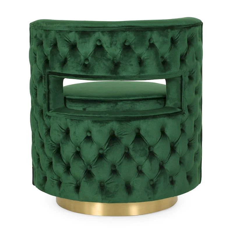 Poltrona club girevole Cardan Modern Glam in velluto con schienale aperto - 26.25 L x 24.25 P x 28.50 A