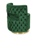 Poltrona club girevole Cardan Modern Glam in velluto con schienale aperto - 26.25 L x 24.25 P x 28.50 A