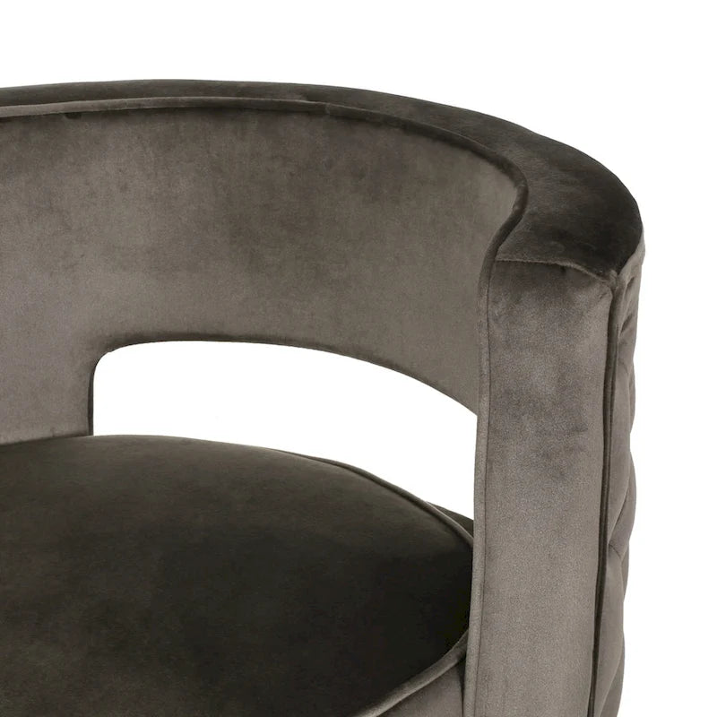Poltrona club girevole Cardan Modern Glam in velluto con schienale aperto - 26.25 L x 24.25 P x 28.50 A