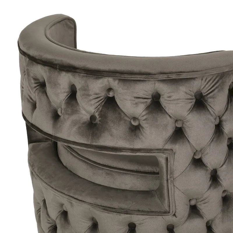 Poltrona club girevole Cardan Modern Glam in velluto con schienale aperto - 26.25 L x 24.25 P x 28.50 A