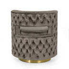 Poltrona club girevole Cardan Modern Glam in velluto con schienale aperto - 26.25 L x 24.25 P x 28.50 A