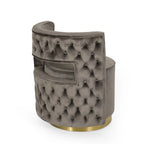 Poltrona club girevole Cardan Modern Glam in velluto con schienale aperto - 26.25 L x 24.25 P x 28.50 A