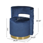 Poltrona club girevole Cardan Modern Glam in velluto con schienale aperto - 26.25 L x 24.25 P x 28.50 A