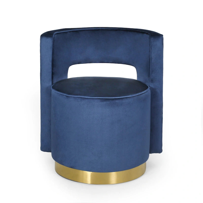 Poltrona club girevole Cardan Modern Glam in velluto con schienale aperto - 26.25 L x 24.25 P x 28.50 A