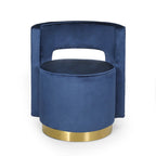 Poltrona club girevole Cardan Modern Glam in velluto con schienale aperto - 26.25 L x 24.25 P x 28.50 A