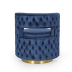 Poltrona club girevole Cardan Modern Glam in velluto con schienale aperto - 26.25 L x 24.25 P x 28.50 A