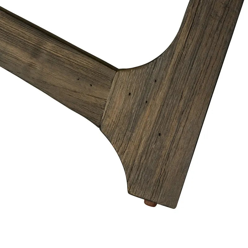Tavolino da salotto ovale rustico marrone