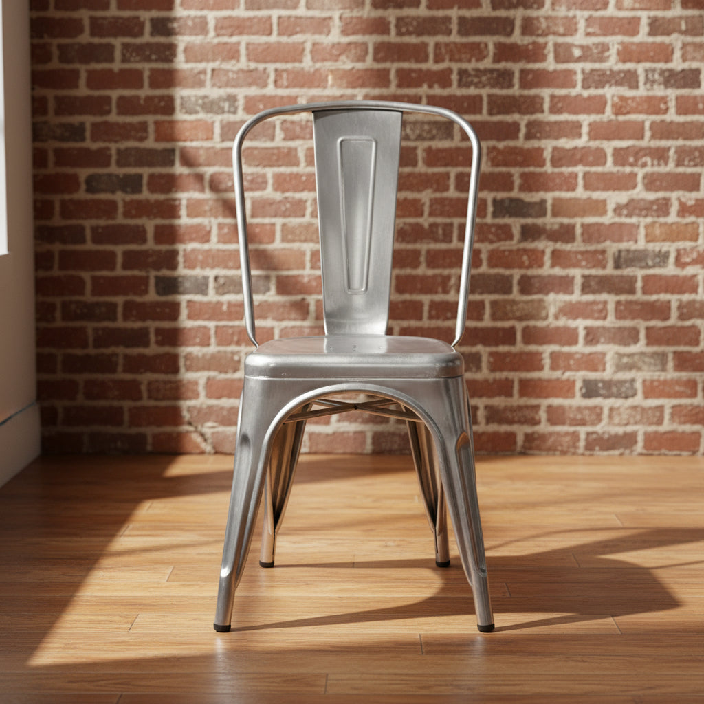 Gunmetal Industrial Rustic Dining Chairs (Set of 4)