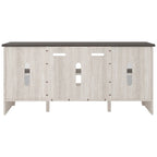 Mobile TV Grande Casual con Opzione Camino, Bianco/Marrone