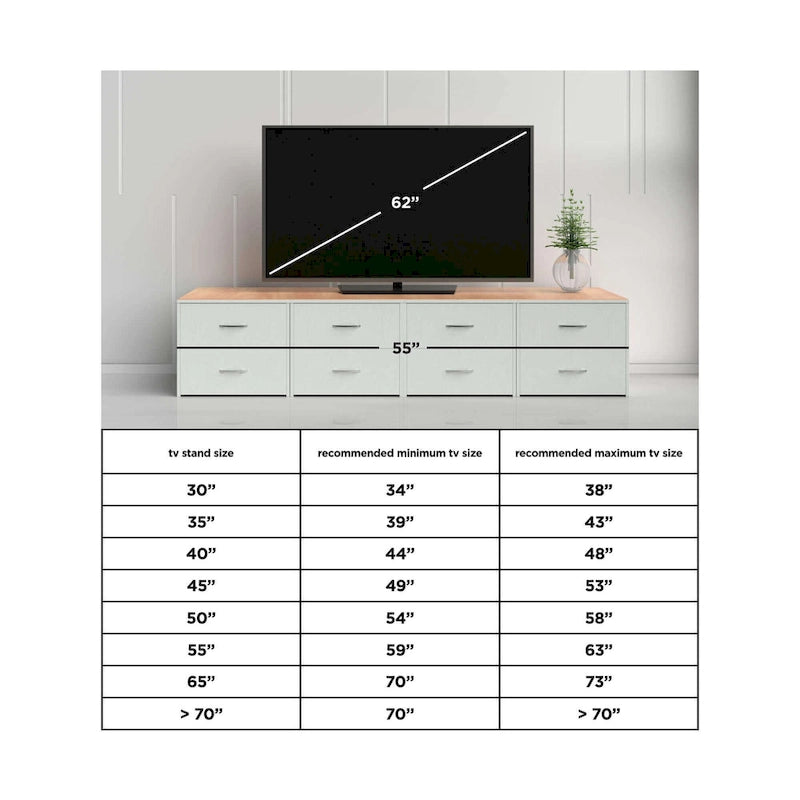 Mobile TV Grande Casual con Opzione Camino, Bianco/Marrone