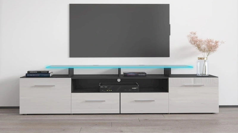 Mobile porta TV moderno con sistema di illuminazione a LED