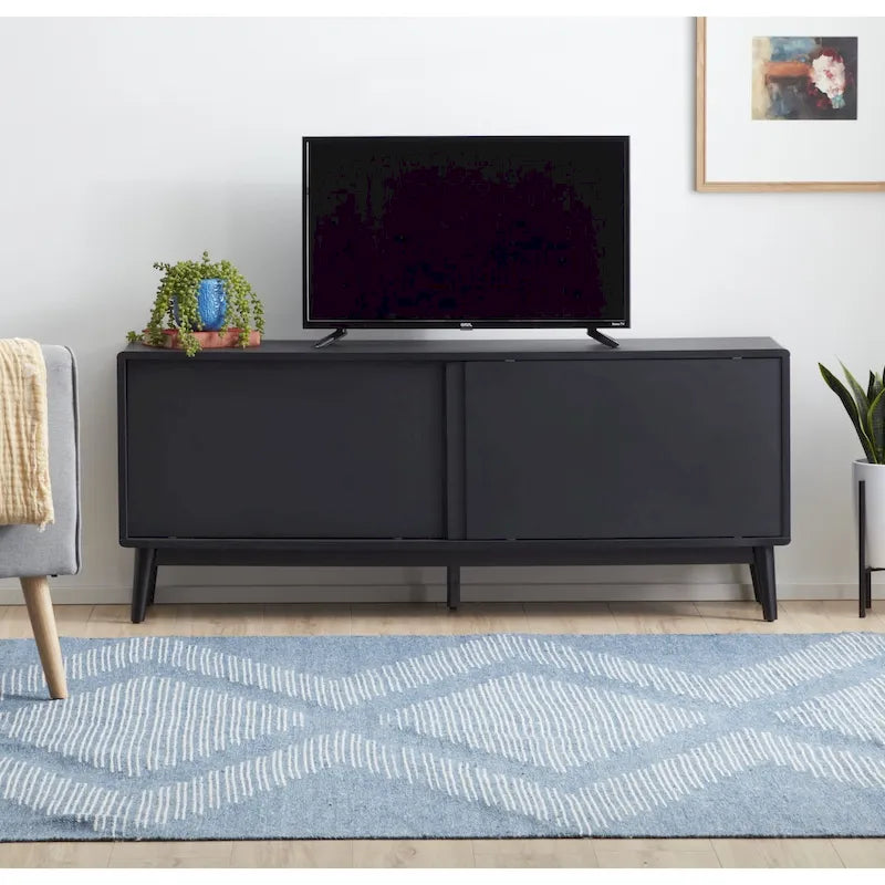 Mobile TV Madison Mid-Century Modern per TV fino a 65", ante scorrevoli e gestione cavi