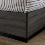 Set camera da letto 2 pezzi contemporaneo grigio legno con ripiani