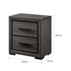 Set camera da letto 2 pezzi contemporaneo grigio legno con ripiani